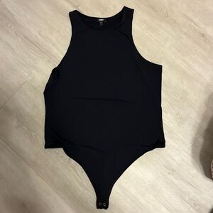 Elegant Black Sleeveless Bodysuit Top